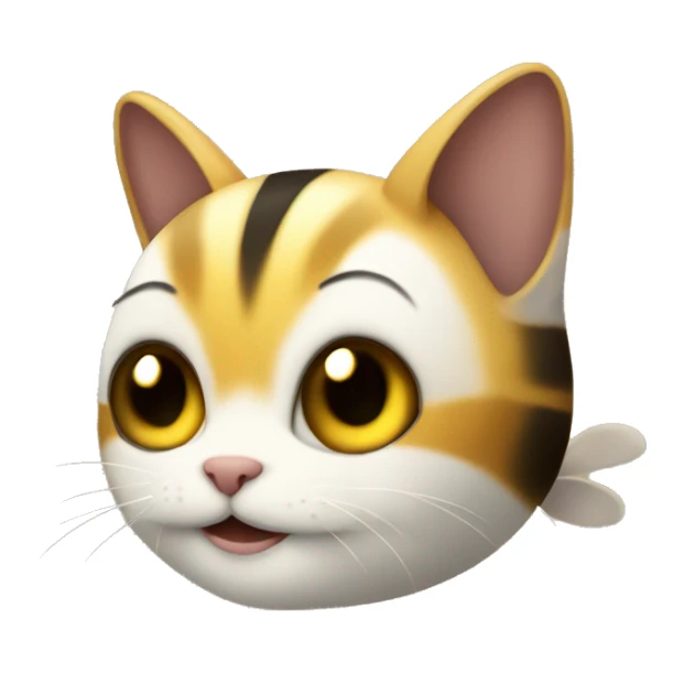 un híbrido gato-abeja muy cute y minimalist sticker