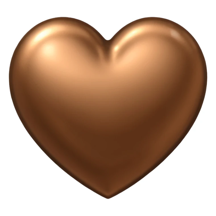 heart with a metallic bronze finish sticker