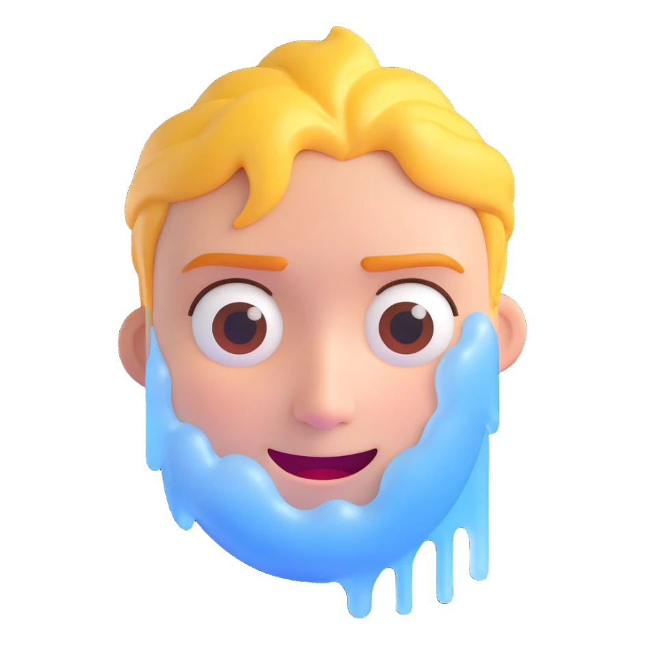 character with half face frozen and other half sweating, blending cold and hot emoji styles sticker