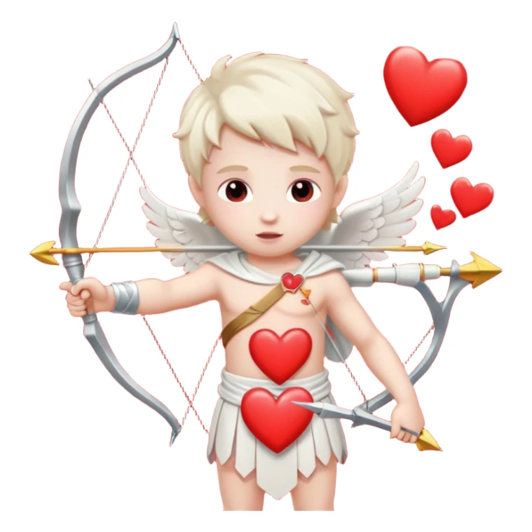 Cupid with his magical bow and arrow shooting love hearts sticker