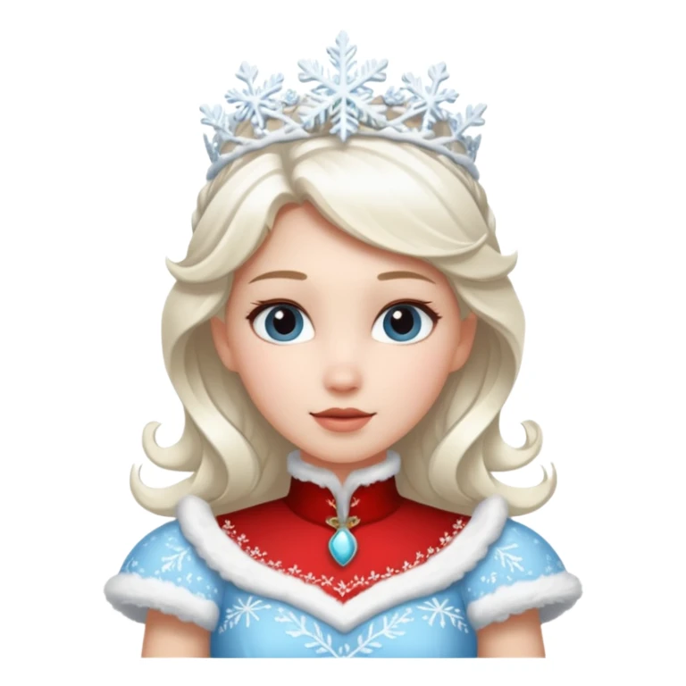 snow princess wearing snow chirsmas clothes looking at the front sticker