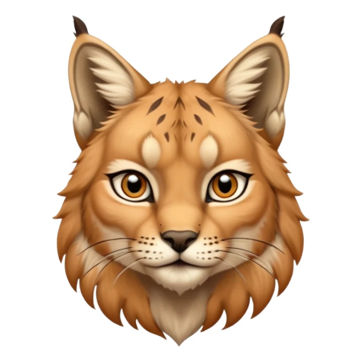 A high-resolution photo-realistic digital illustration of a majestic young lynx, chest upward A high-resolution, photo-realistic digital illustration of a majestic young Eurasian lynx, shown from the chest upward.  sticker