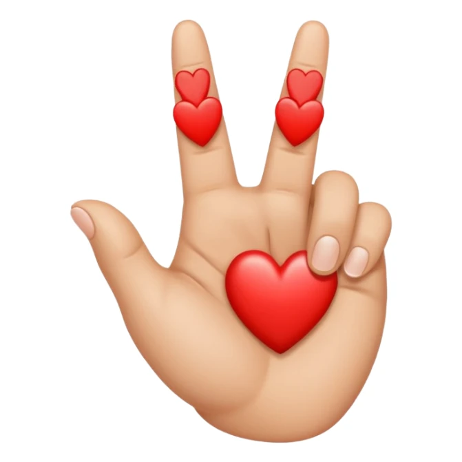 Half heart with index finger and middle finger  sticker