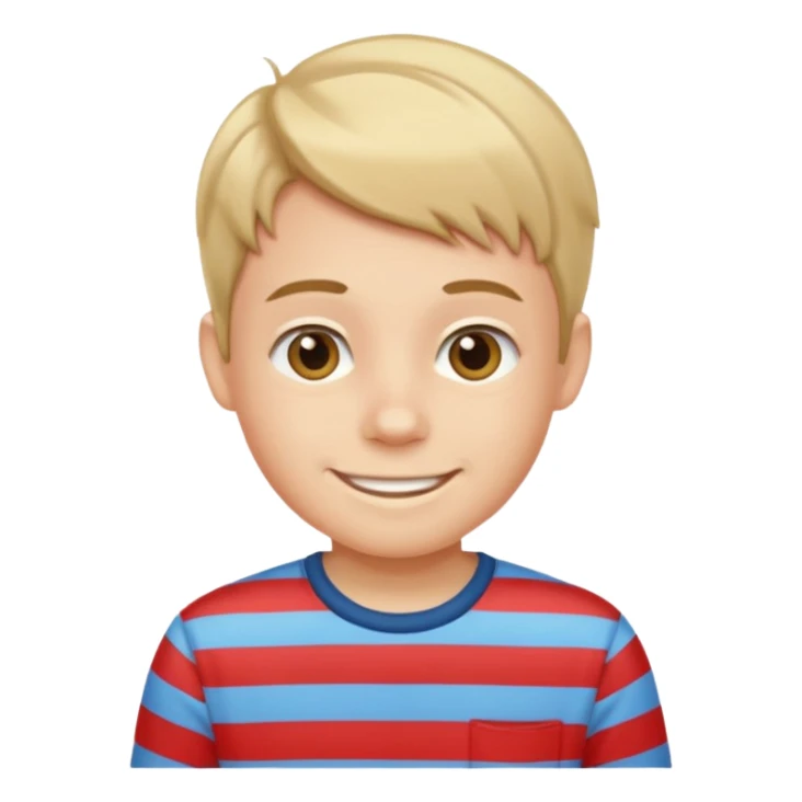 smiling boy in striped shirt sticker