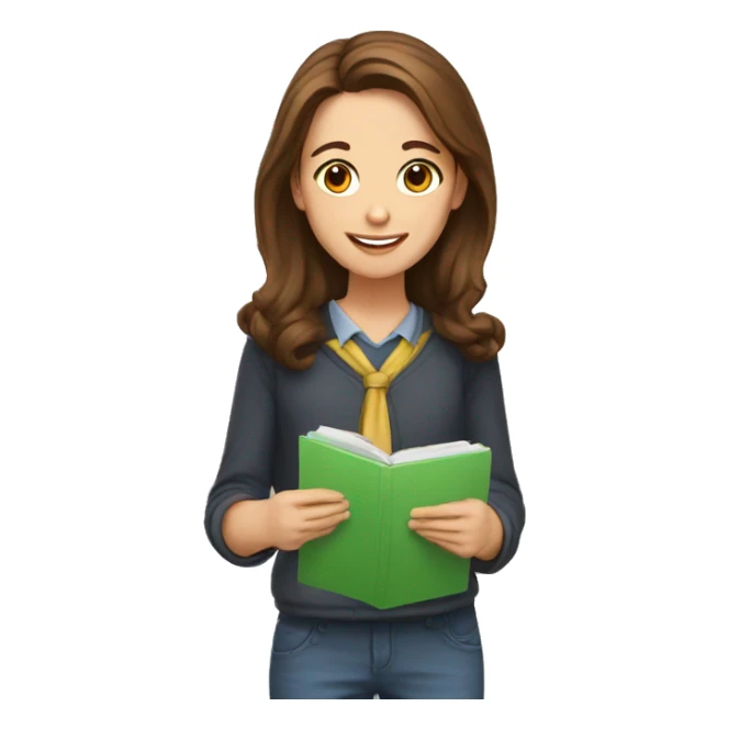 Tutor with brown hair helping middle school student sticker