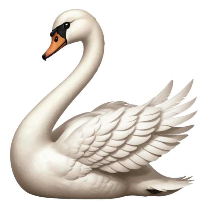 A swan who stand on right see on left sticker