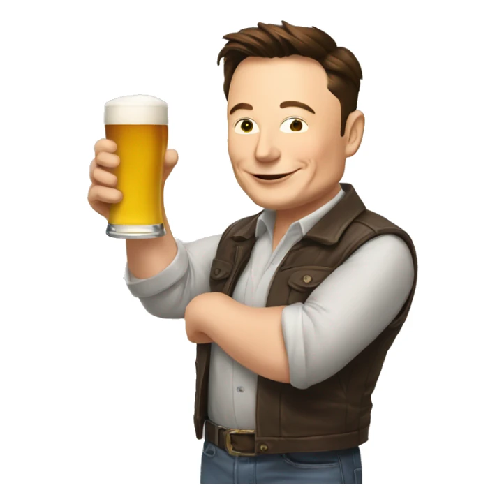 Elon Musk qui boit une bière  sticker
