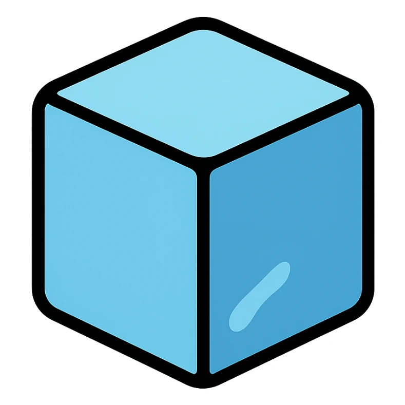 ice cube, color outline icon style sticker