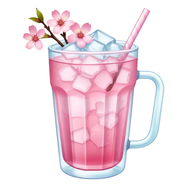 Pastel pink Cherry Blossom Sakura ice tea sticker
