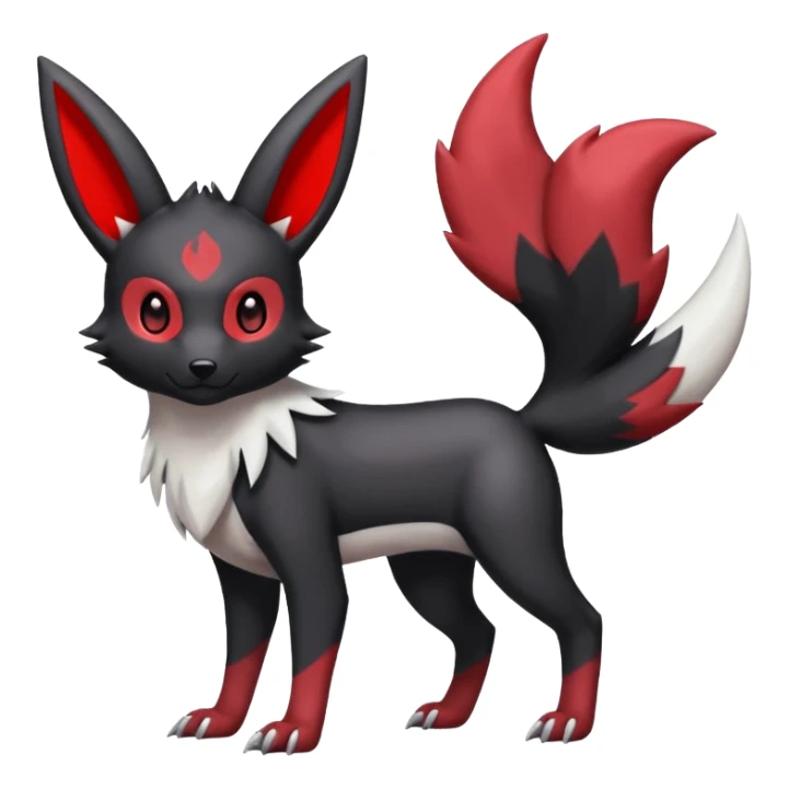 White, black and red Umbreon-Zangoose-fusion (full body) sticker