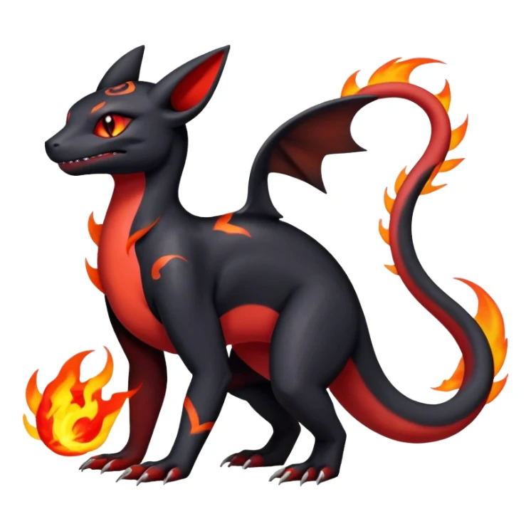 Salandit-Umbreon-Charmeleon-Fakémon-hybrid-creature (full body)  sticker