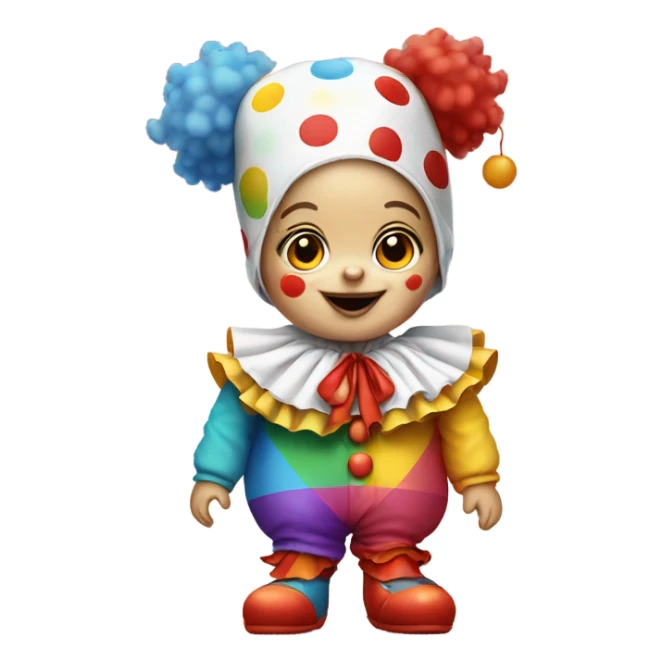 Baby in a clown suit sticker