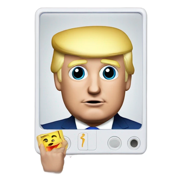 Donald Trump playing with an etch a sketch  sticker