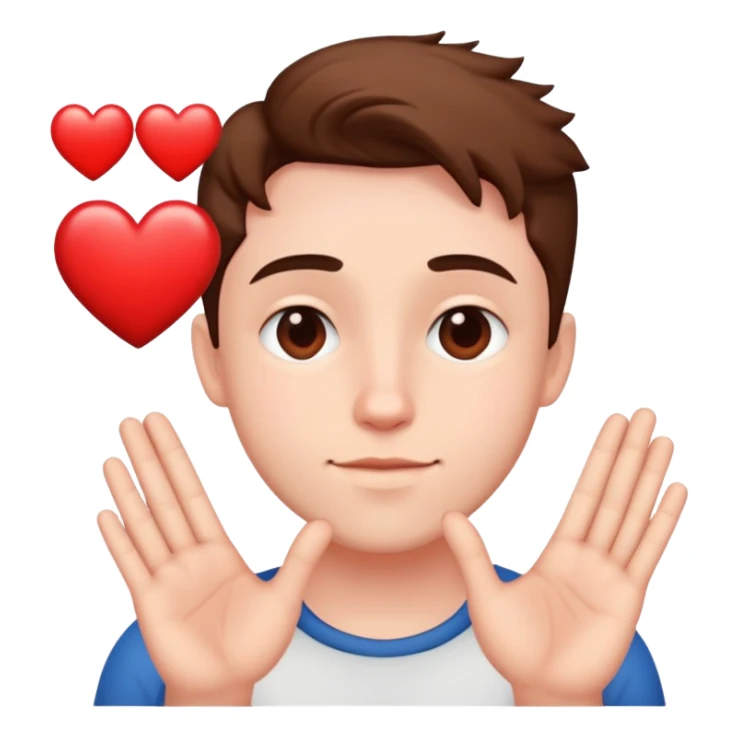 Caleb from Love and Deepspace is showing heart with fingers sticker