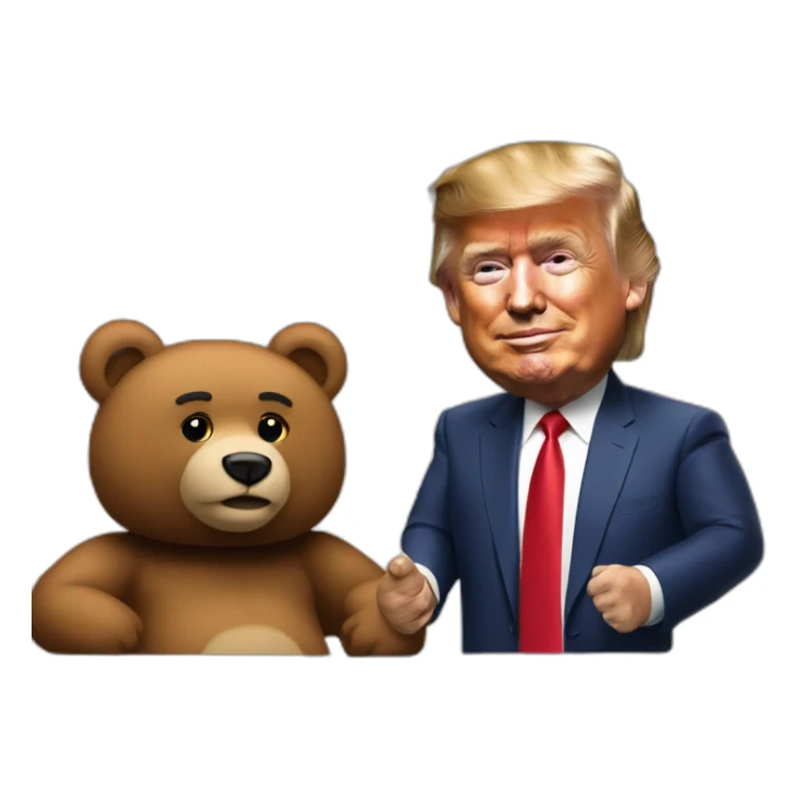 Trump caricature and Ted Bear as radio talkshow hosts sticker