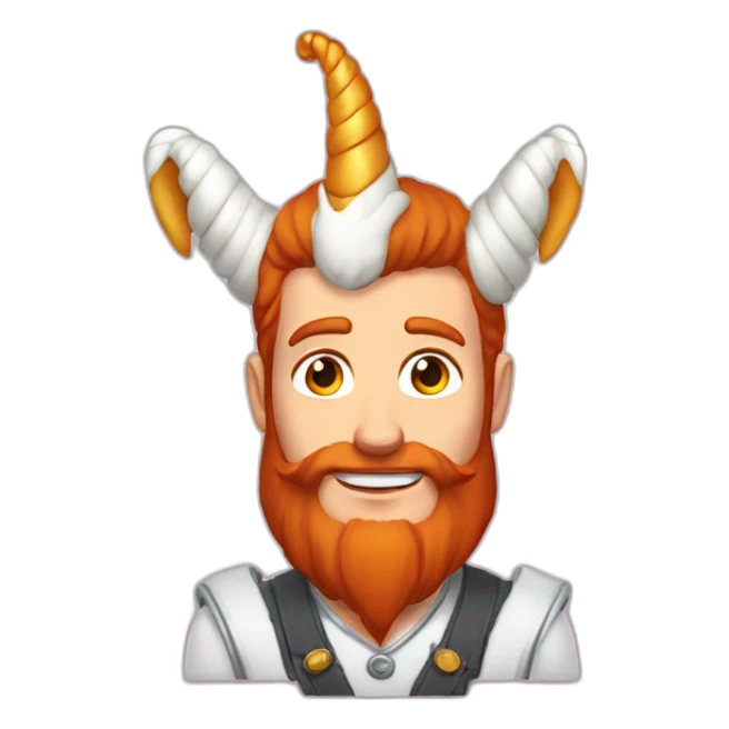 Homme roux avec corne de licorne sticker