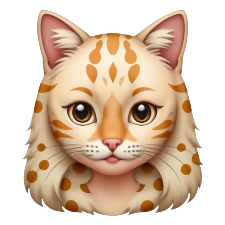 polka dots human body and cat face sticker