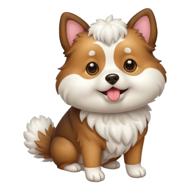 a full body of cute dog with puffer sticker