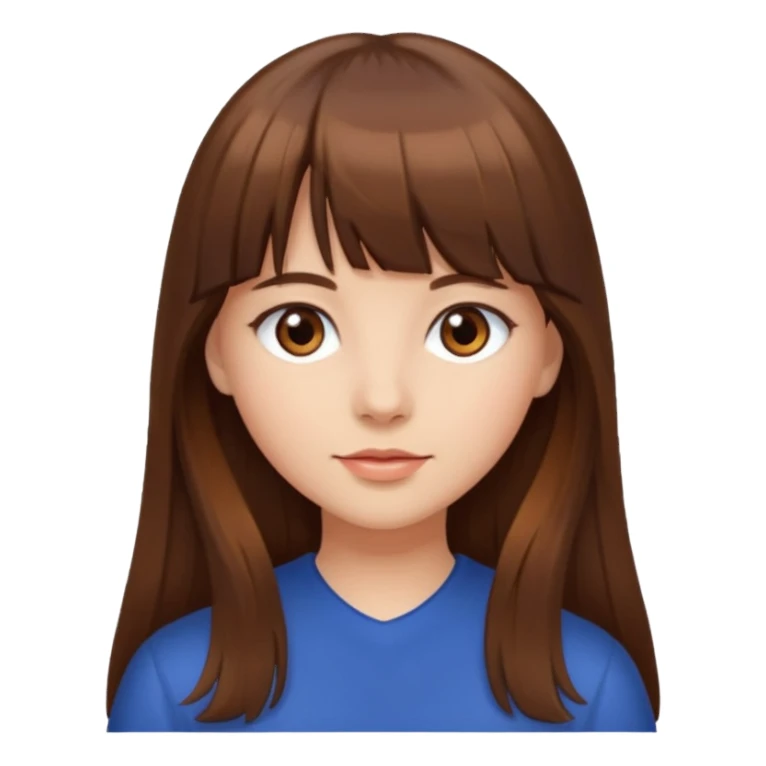 Girl with long hair and bangs sticker