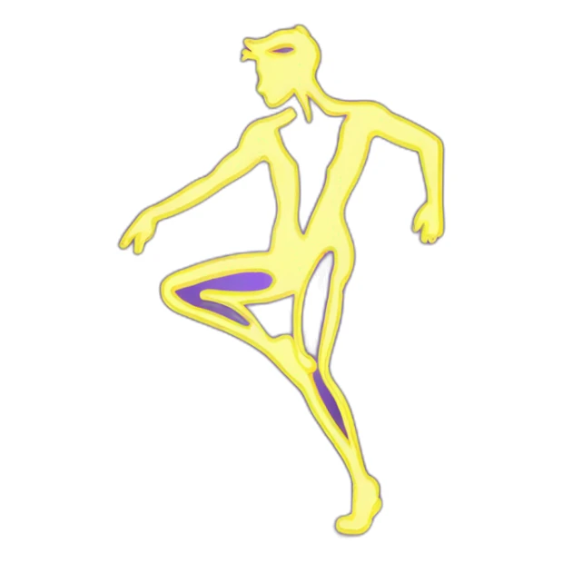 Sexy male silhouette dancer neon sign sticker