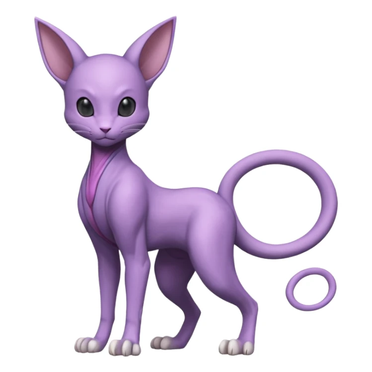 Pastel dull greyish anthropomorphic digitigrade Beerus-Mewtwo-Venom-Espurr-fusion-animal-ET-species-creature, full body  sticker
