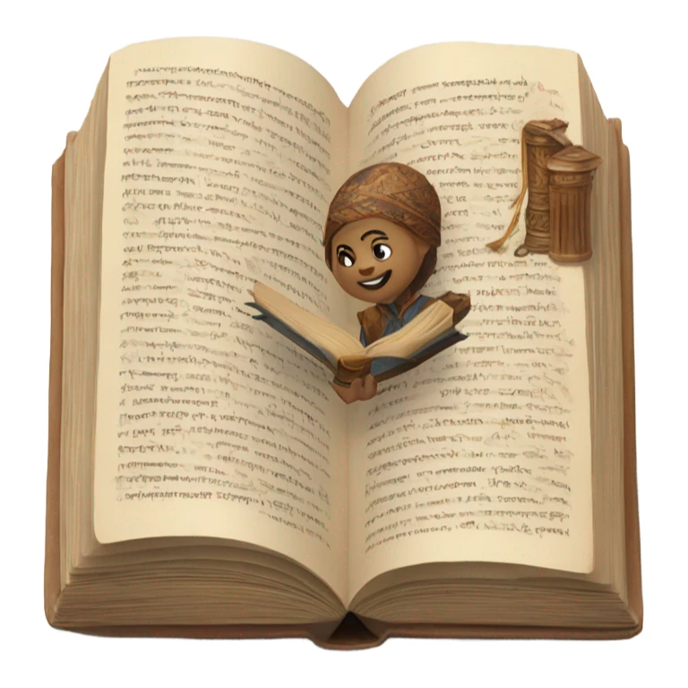 Book telling a long story in prose sticker