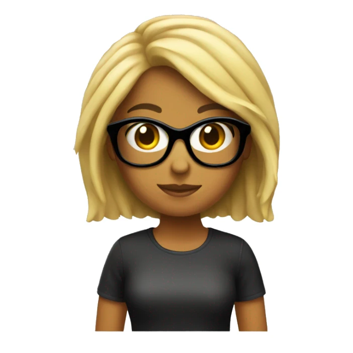 chica con pelo negro y gafas  sticker