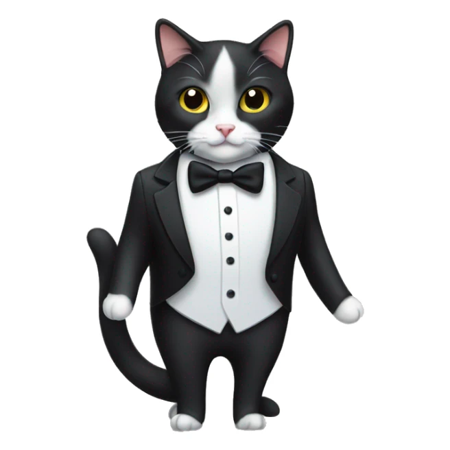 tuxedo cat wearing a tux sticker