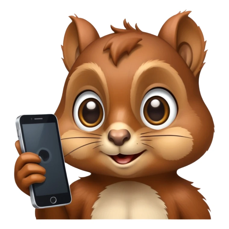 Brown squirrel with big eyes on the phone sticker