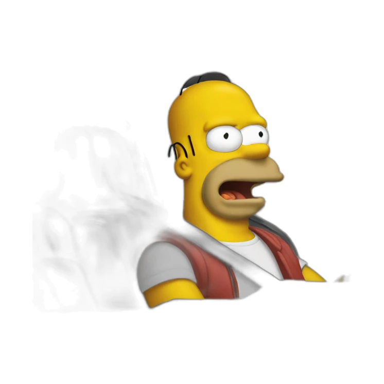 Homero Simpson in a car    sticker