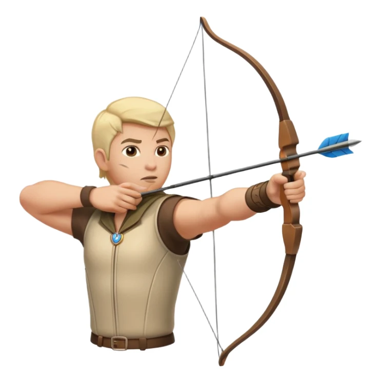 un archer avec un cible en arriere plans sticker