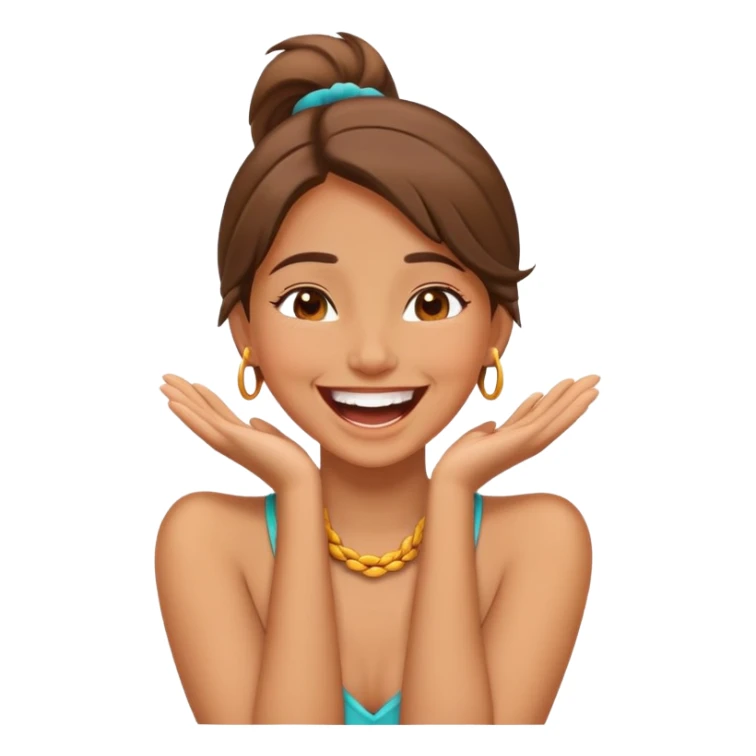 Choking girl hands around neck laughing  sticker