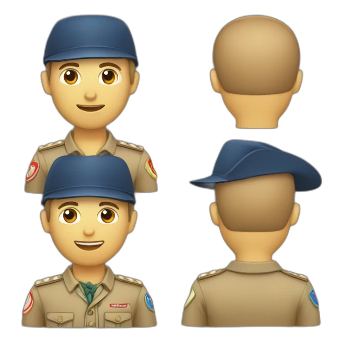 Guides des scout unitaire de France avec cheveux marron en queue de cheval sticker
