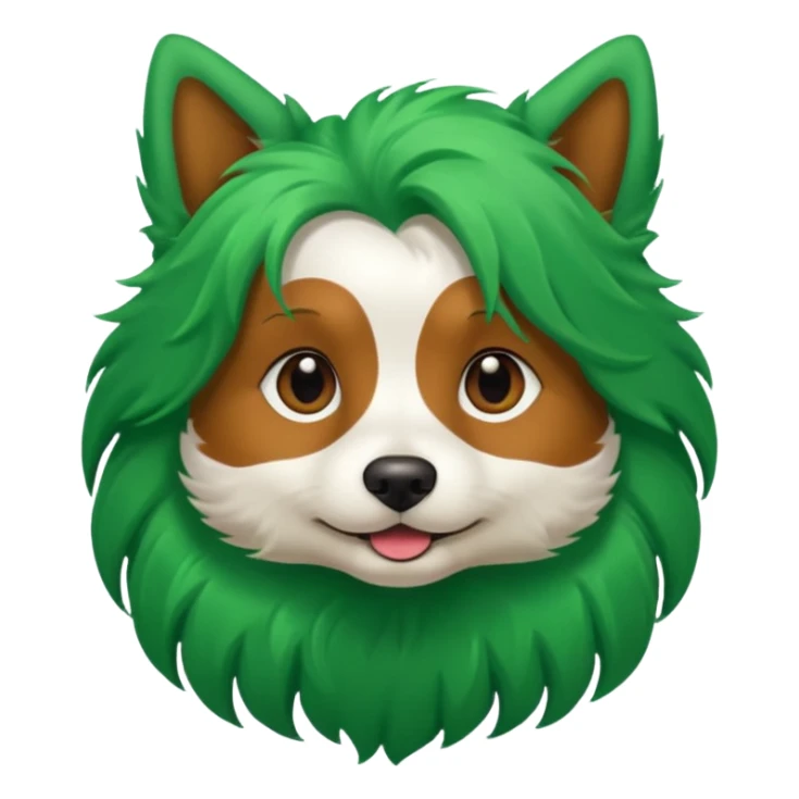 dog with long green hair sticker