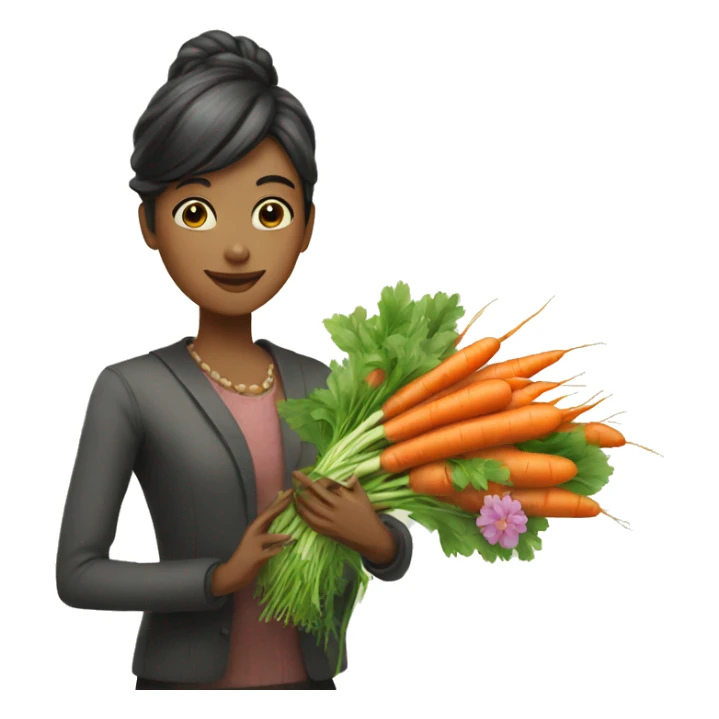elegant person gifting carrots insteasd of flowers sticker