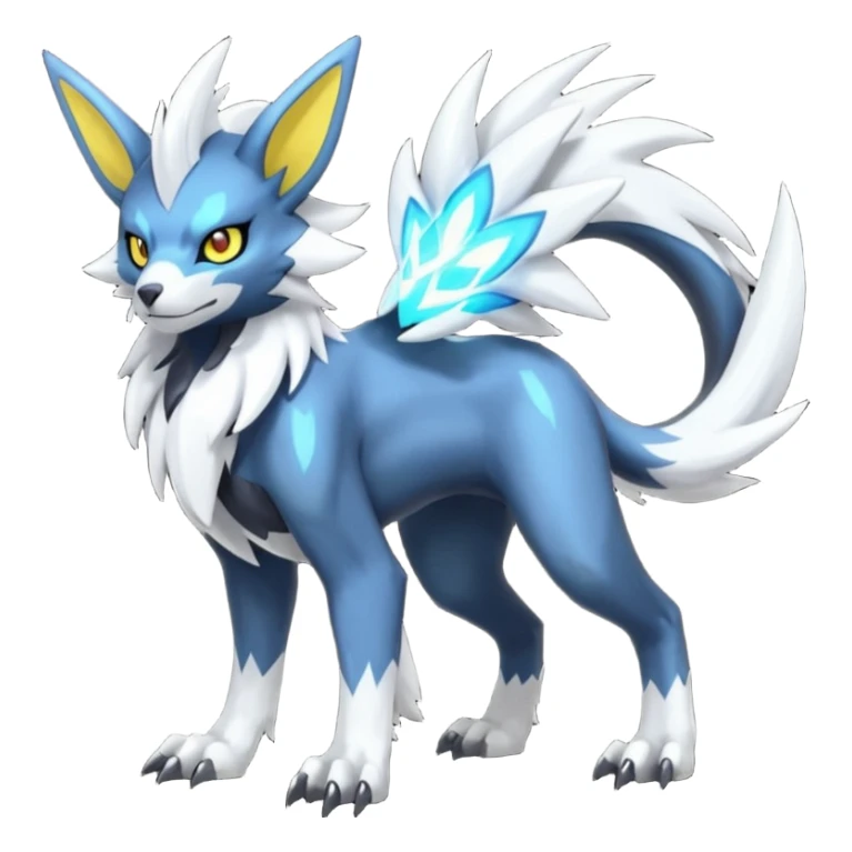 Feral Quadrupedal Digitigrade Luxray-Silvally-Absol-Renamon-Manectric-fusion-hybrid-creature, full body  sticker