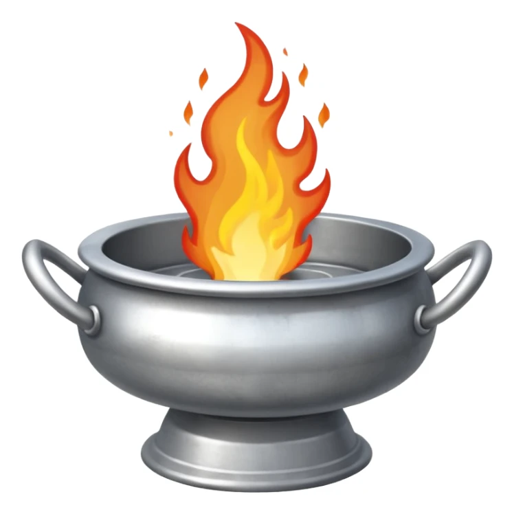 can you make a medieval looking silver fire basin with a fire coming out of the top sticker