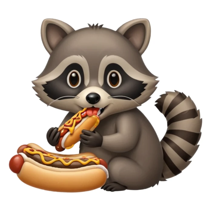  Feral raccoon eating junk food  sticker