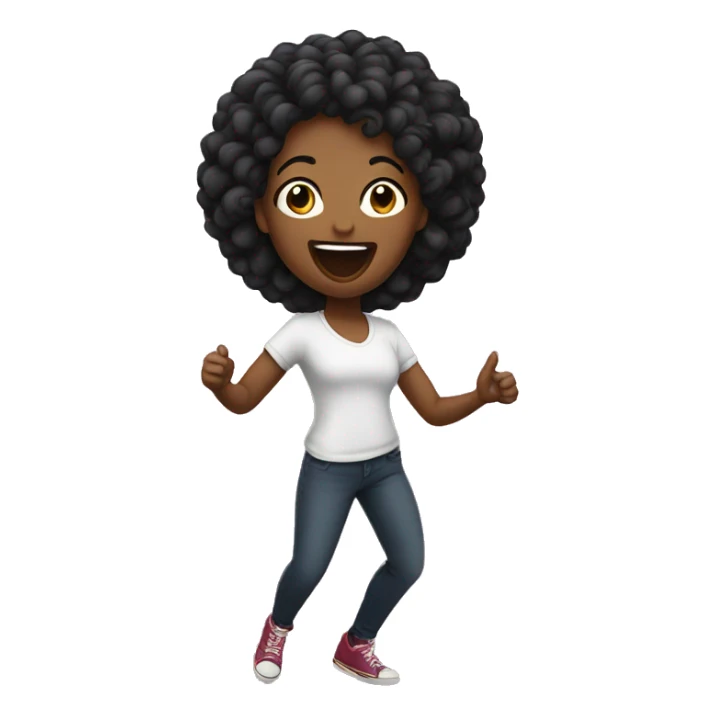 Black woman sticking her tongue out and dancing sticker