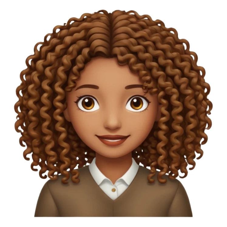 Brown skin girl with curly roots straight ends sticker
