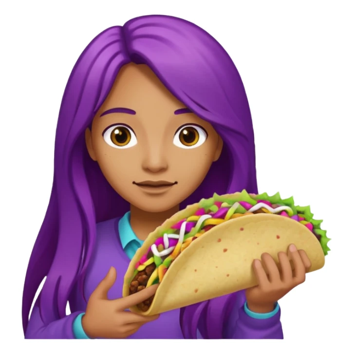 police holding taco with purple long hair sticker