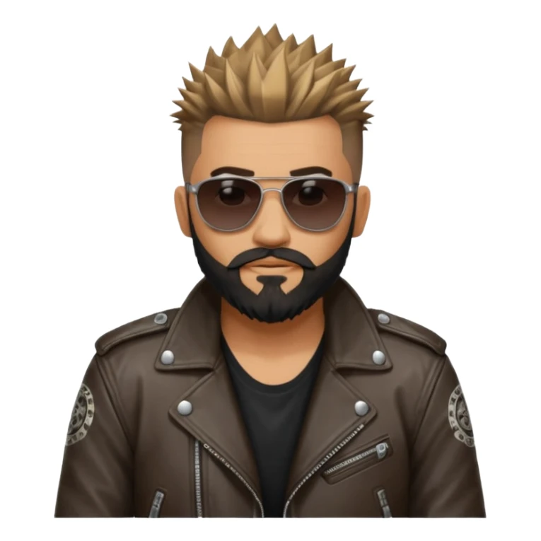 biker gang with sunglass and rugged guy bearded spicks hairin tatoots sticker