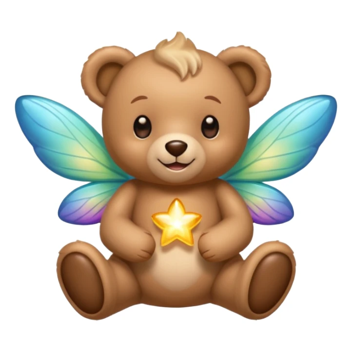 Teddy and fairy together sticker