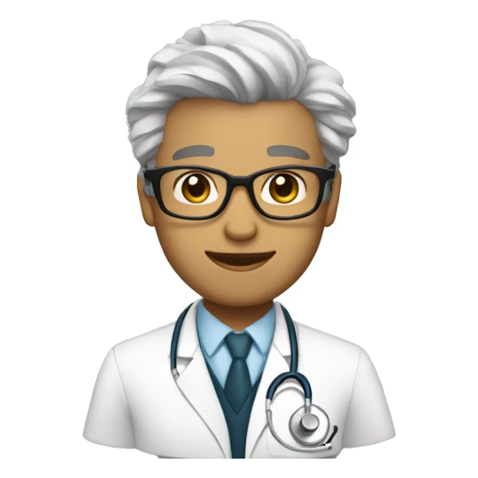 Doctor oftalmólogo cabello negro blanco flaco sticker