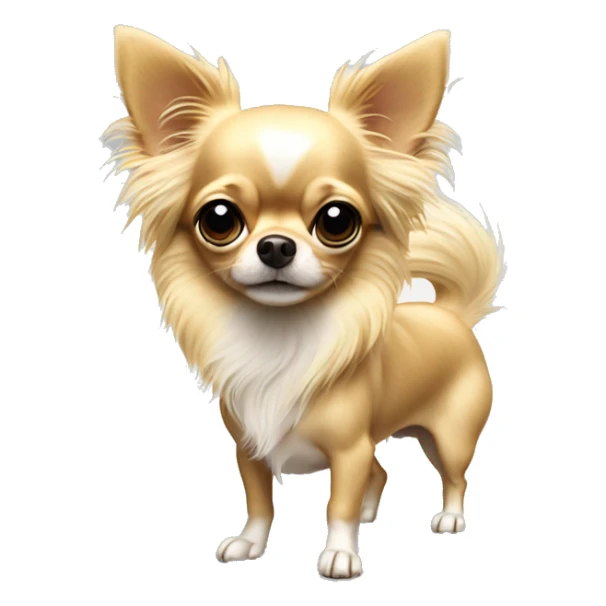 blond long haired chihuahua standing on two legs  sticker