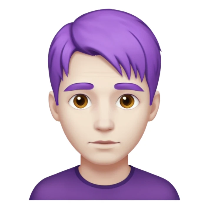 Man with purple hair and very white skin sticker