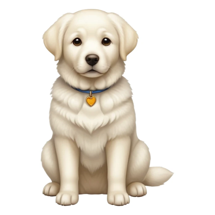 White Labrador adult dog sitting sticker