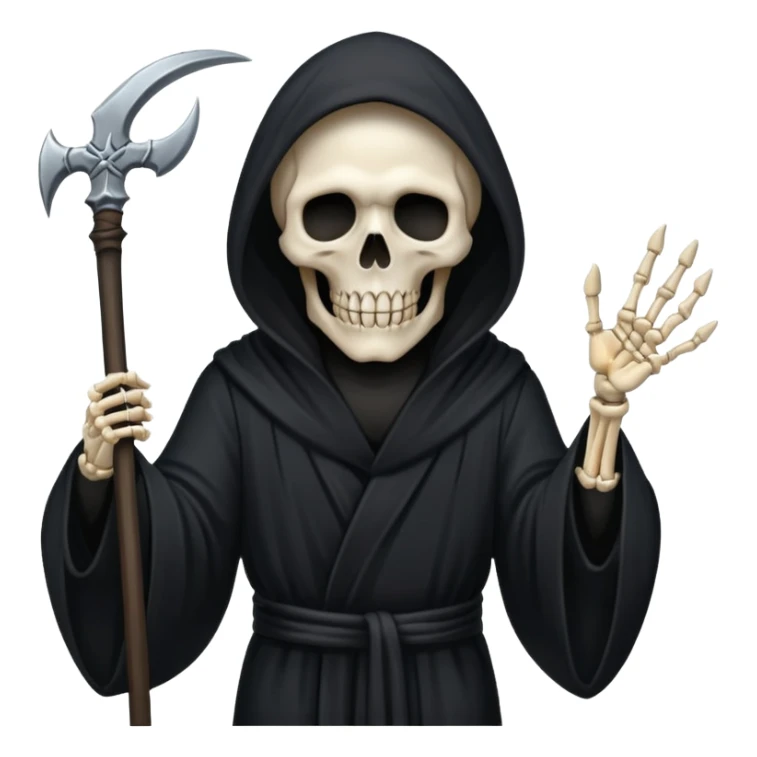 grim reaper not his face him in his black robe that cover his face  sticker
