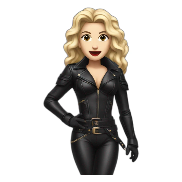 Madonna sings in leather outfit sticker
