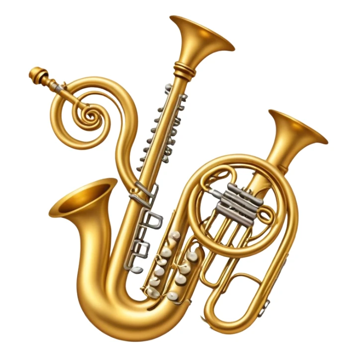 magical orchestra instruments levitating amoung the stars and universe  sticker